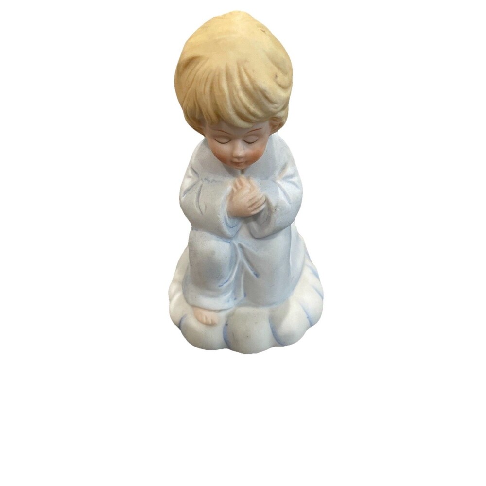 Vintage Ceramic Praying Angel Candle Holder Figurine. Made in Taiwan ROC